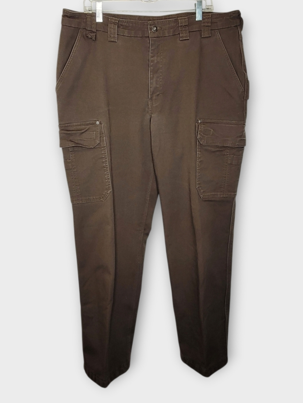 Duluth Trading Flex Fire Hose Fleece Lined Cargo Pants 40x34 Brown Canvas